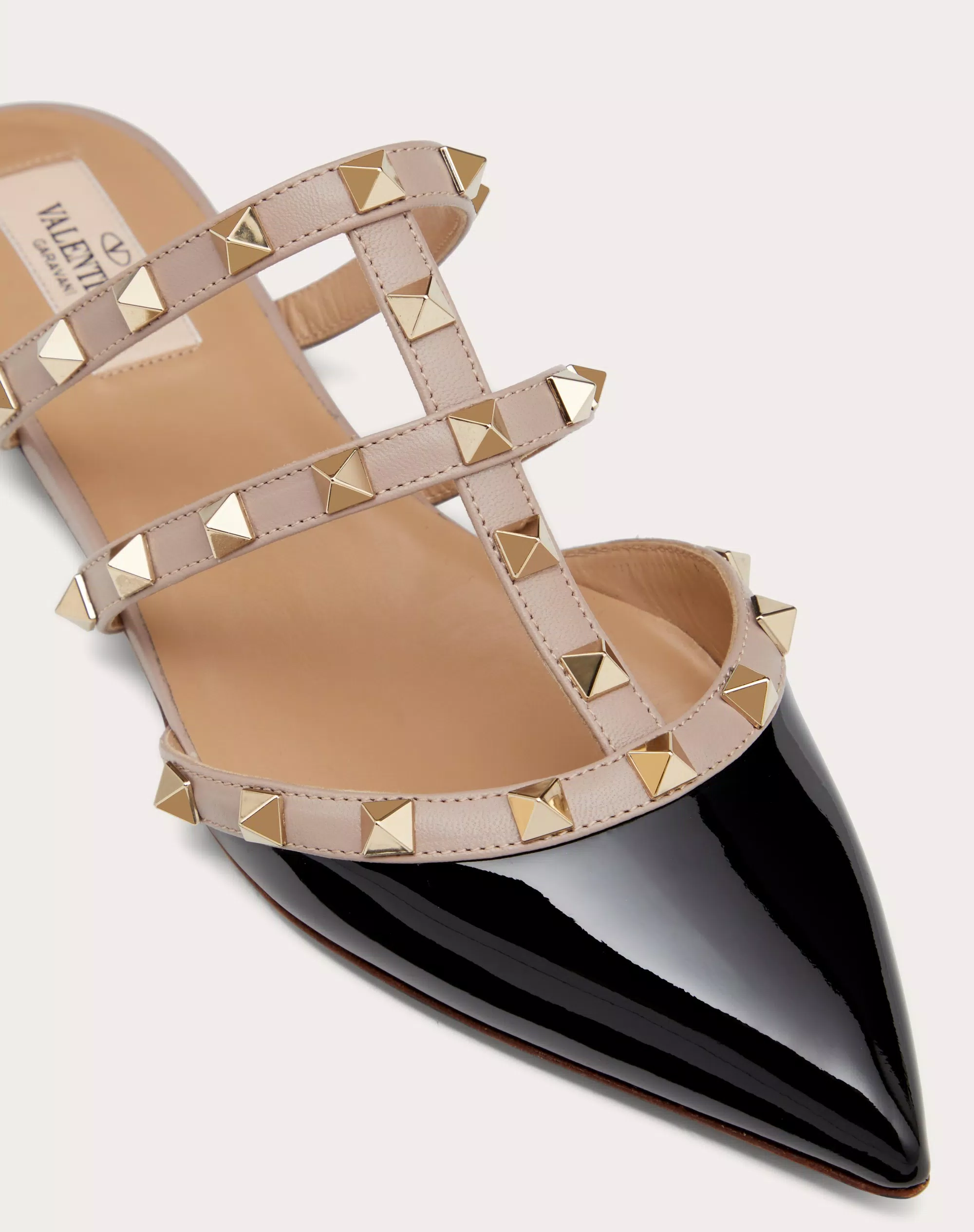 ROCKSTUD PATENT-LEATHER MULE